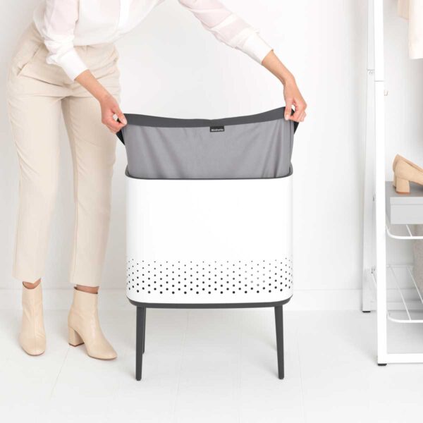 ⁦סל כביסה BO לבן 60 ליטר Brabantia⁩ – תמונה ⁦9⁩