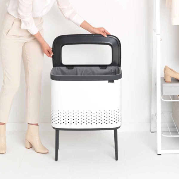 ⁦סל כביסה BO לבן 60 ליטר Brabantia⁩ – תמונה ⁦7⁩
