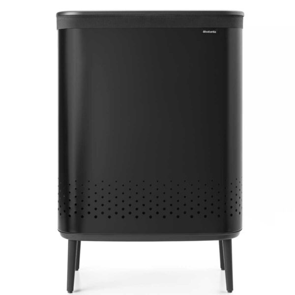 ⁦סל כביסה מחולק BO במידה 45+45 ליטר, שחור מט Brabantia⁩ – תמונה ⁦2⁩