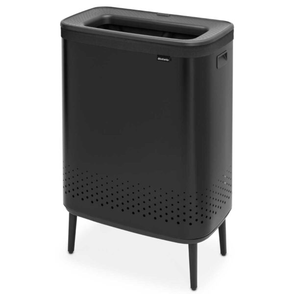 ⁦סל כביסה מחולק BO במידה 45+45 ליטר, שחור מט Brabantia⁩ – תמונה ⁦3⁩