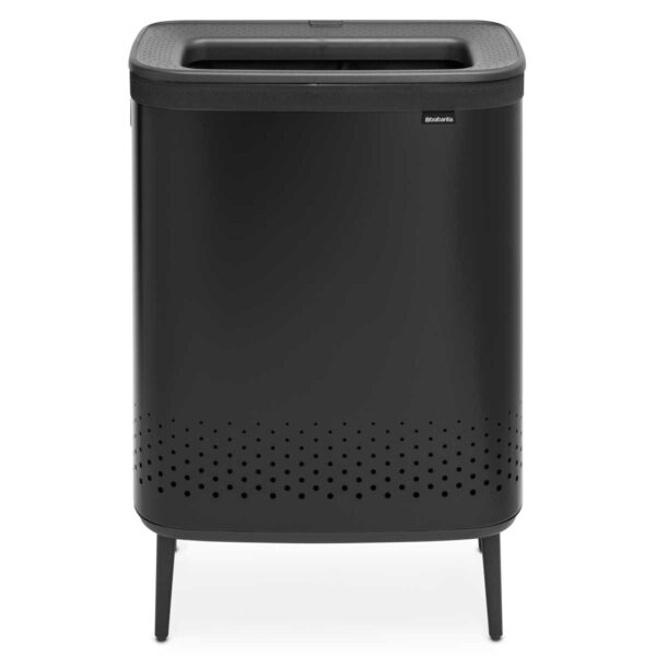 ⁦סל כביסה מחולק BO במידה 45+45 ליטר, שחור מט Brabantia⁩ – תמונה ⁦5⁩