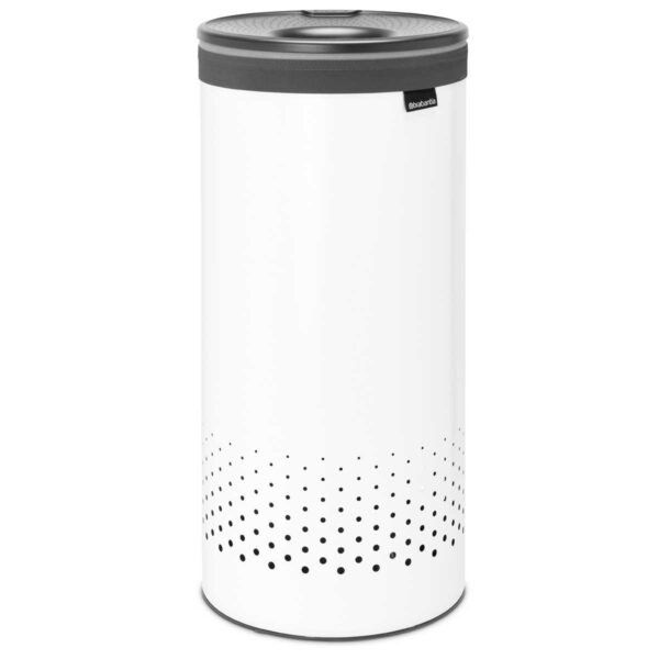 ⁦סל כביסה לבן 35 ליטר, מכסה אפור כהה Brabantia⁩ – תמונה ⁦5⁩