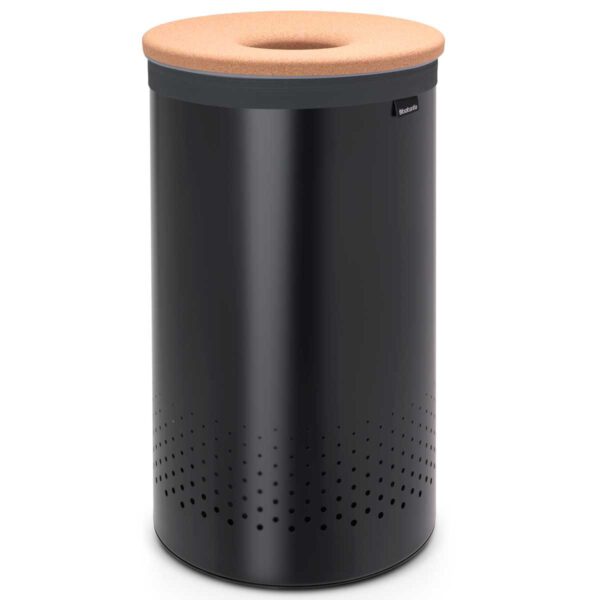 ⁦סל כביסה שחור מט 60 ליטר, מכסה שעם Brabantia⁩ – תמונה ⁦5⁩